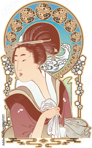 浮世絵　女性　その98 　和風ゴシックバージョン	

