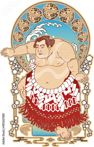 浮世絵　相撲取り　和風ゴシックバージョン	
