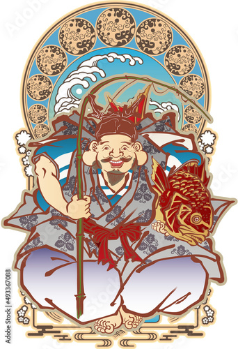 浮世絵　恵比寿　その3　和風ゴシックバージョン	
