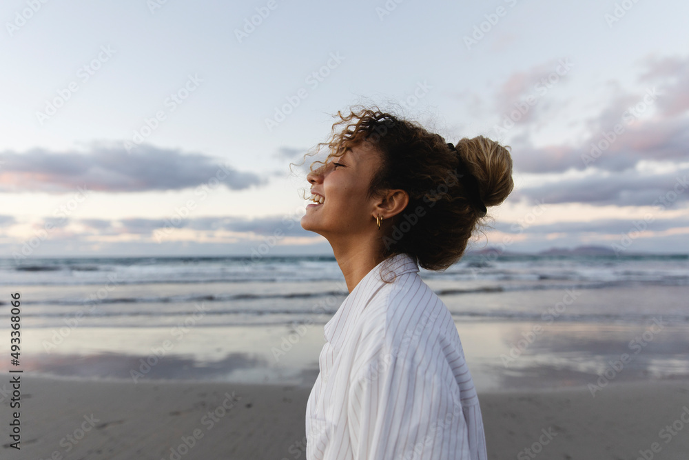 Happy woman laughing Happy woman laughing