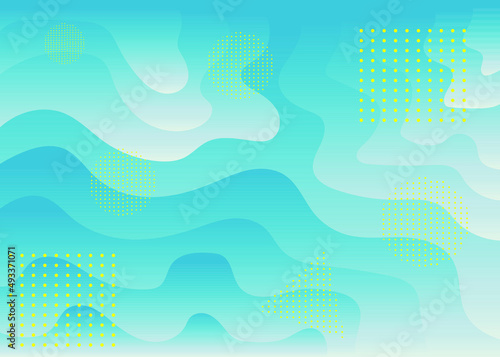 Vertical A4 banners with 3D abstract background with blue paper cut waves.  Blue elements with fluid gradient. 