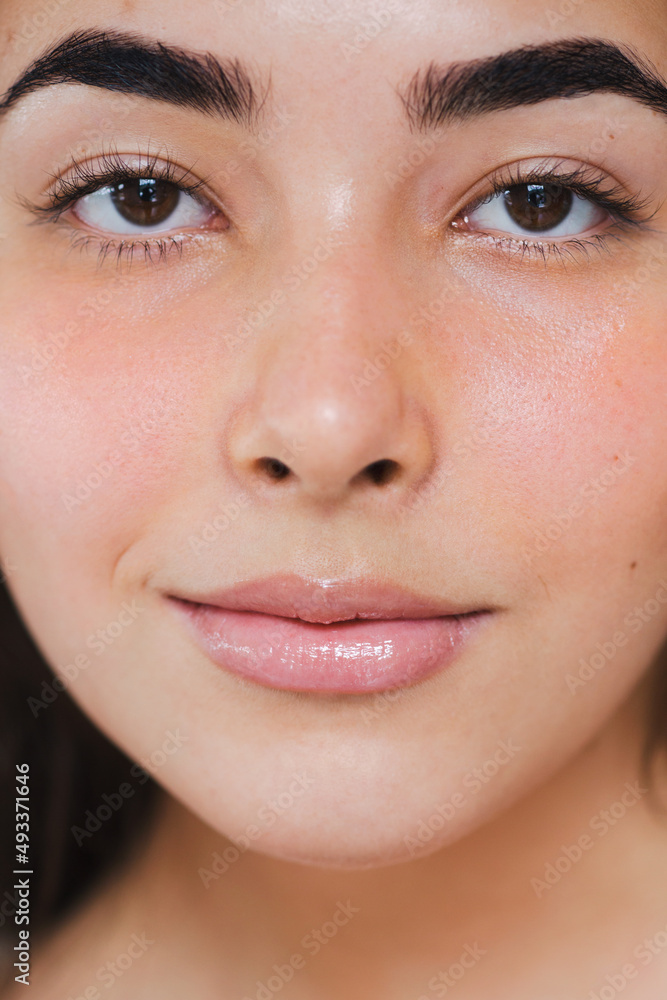 Close up photo of the face of a beauty latina young woman Close up photo of the face of a beauty latina young woman