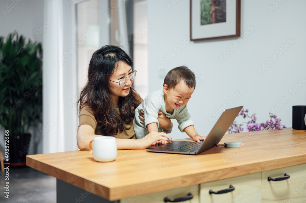 Young woman working from home Young woman working from home