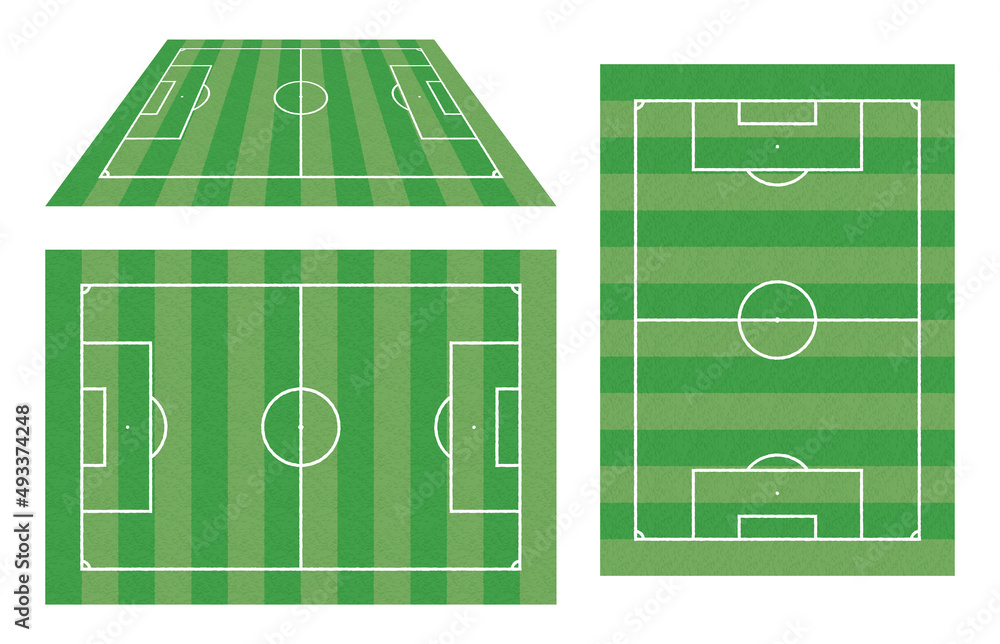 サッカーコート縦 横 立体セット Stock Vector Adobe Stock