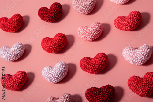 Crochet hearts pattern photo