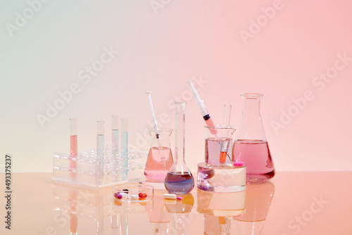 organic product research the blank bottle container ,bio science  photo