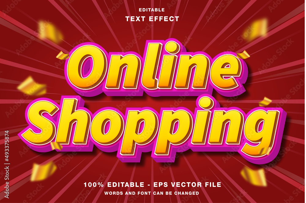Online Shopping 3d promotion editable text effect