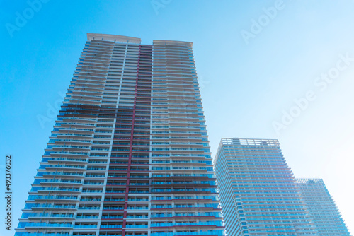 Landscape photograph looking up at a high-rise apartment_c_20