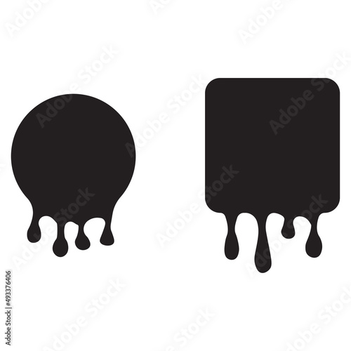 Illustration with black the figures are melting. Set collection. Design element. Vector illustration. stock image. 