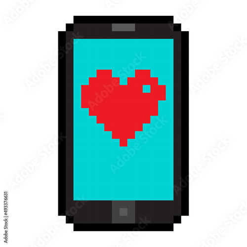 Pixel phone, great design for any purposes. mobile device concept. Communication technology. Vector illustration. stock image. 