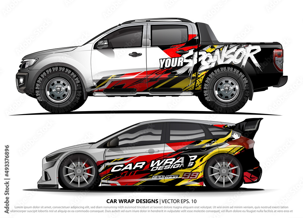 car livery Graphic vector. abstract racing shape design for vehicle vinyl wrap background
car livery Graphic vector. abstract racing shape design for vehicle vinyl wrap background
