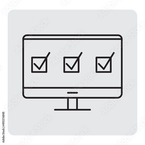 Browser window checkmark icon. Business concept. Internet window. Vector illustration. stock image. 