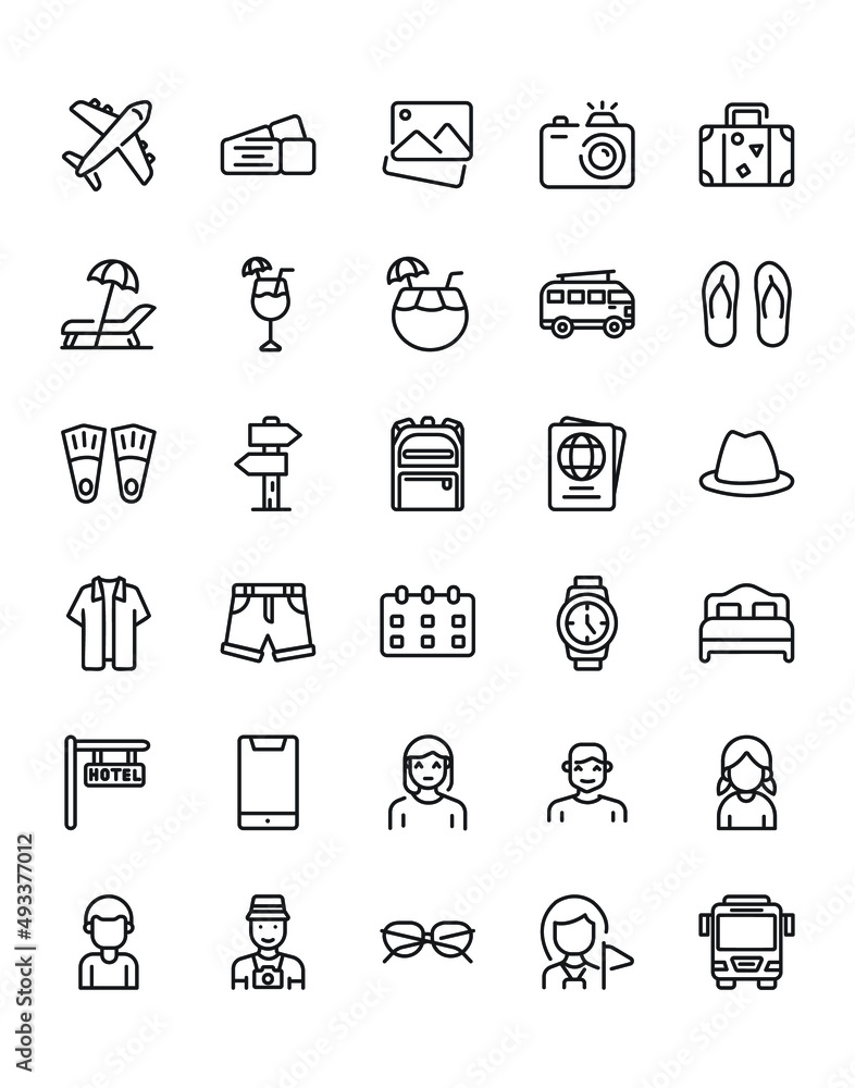 Fototapeta premium Holidays Icon Set 30 isolated on white background