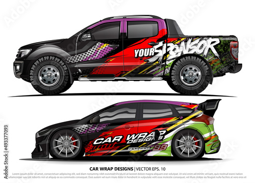 car livery Graphic vector. abstract racing shape design for vehicle vinyl wrap background  