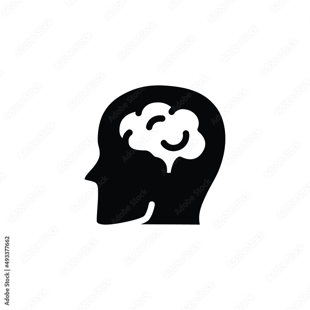 Human brain icon. Simple solid style. Think, mind, head, idea, creative concept. Vector glyph illustration design isolated. EPS 10. Human brain icon. Simple solid style. Think, mind, head, idea, creative concept. Vector glyph illustration design isolated. EPS 10.