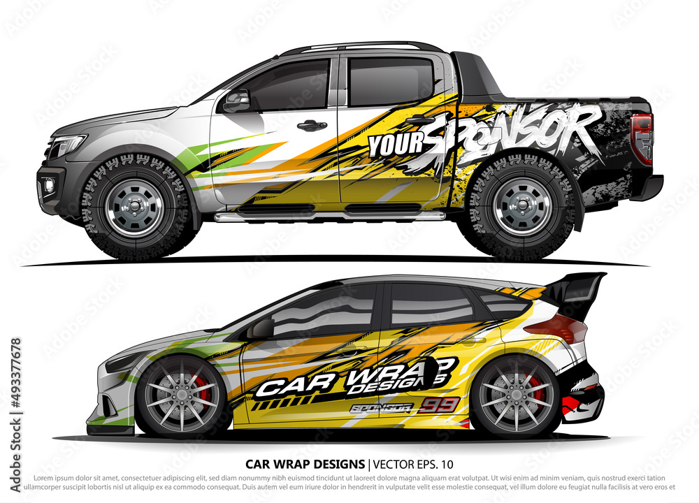car livery Graphic vector. abstract racing shape design for vehicle vinyl wrap background
car livery Graphic vector. abstract racing shape design for vehicle vinyl wrap background