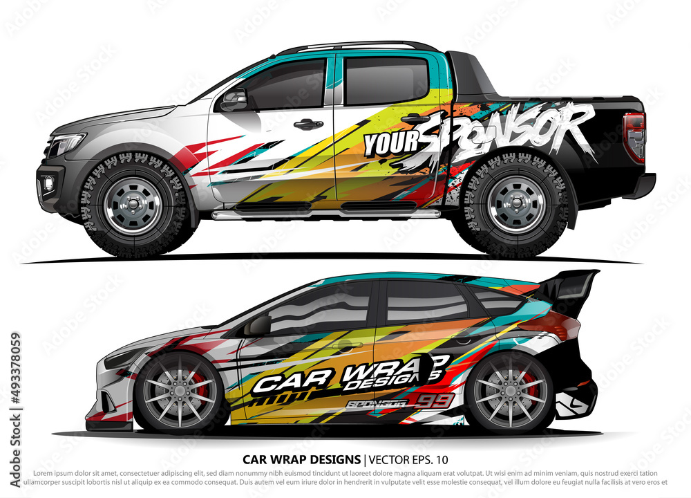 car livery Graphic vector. abstract racing shape design for vehicle vinyl wrap background
car livery Graphic vector. abstract racing shape design for vehicle vinyl wrap background
