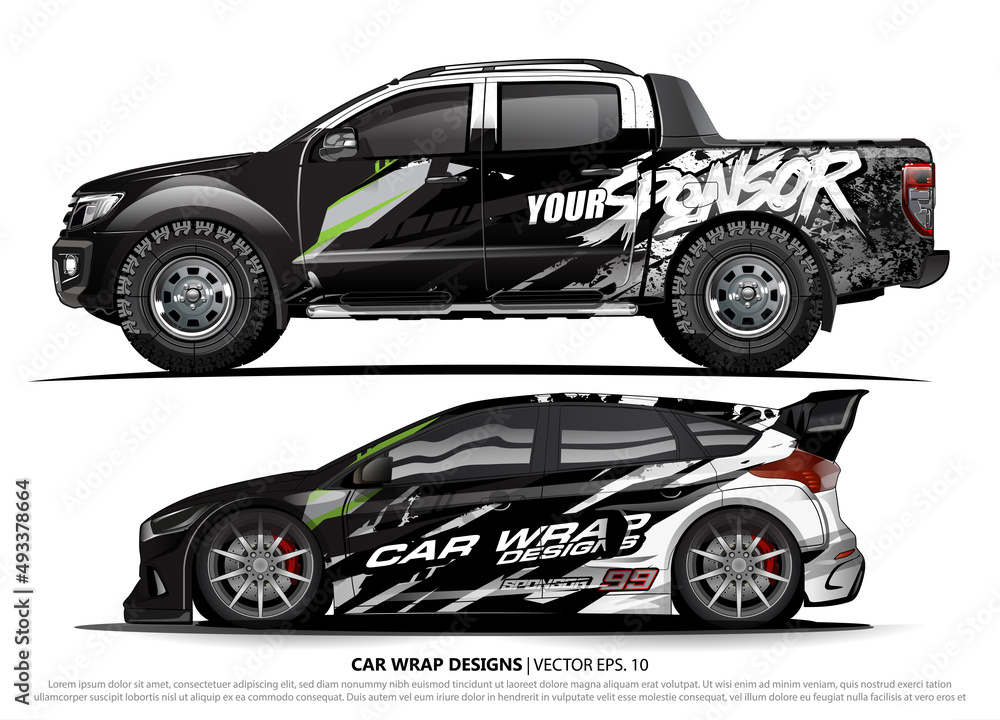car livery Graphic vector. abstract racing shape design for vehicle vinyl wrap background
car livery Graphic vector. abstract racing shape design for vehicle vinyl wrap background