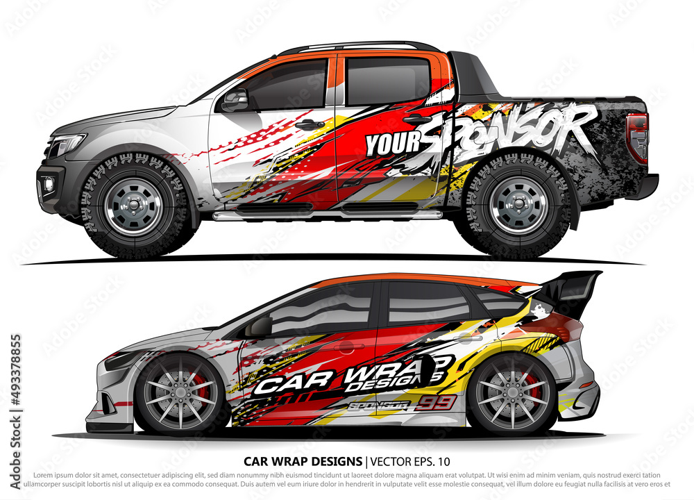 car livery Graphic vector. abstract racing shape design for vehicle vinyl wrap background 
