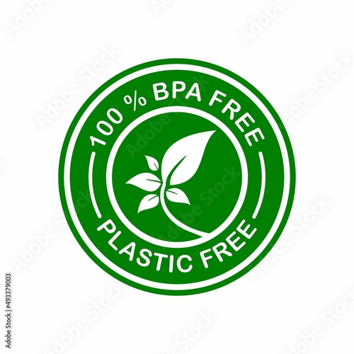 100 percent BPA free badge logo template. This design suitable for product