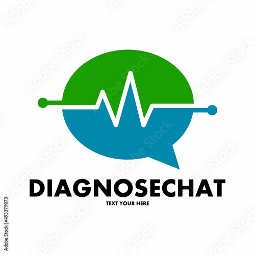 Diagnose chat vector logo template. This design use dialogue symbol. Suitable for medical.