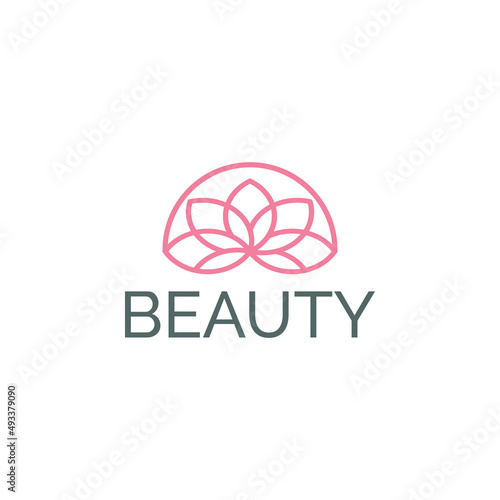 The elegant lotus flower or ohm logo with minimalist, bold abstract style and Business Card, is suitable for exclusive companies, etc.