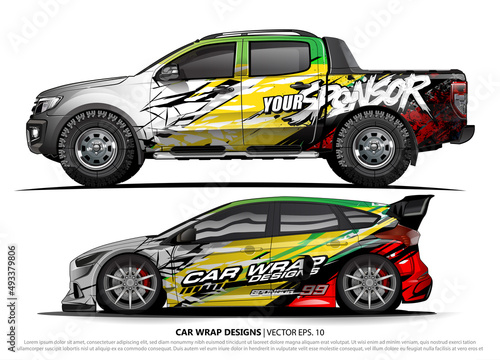 car livery Graphic vector. abstract racing shape design for vehicle vinyl wrap background  