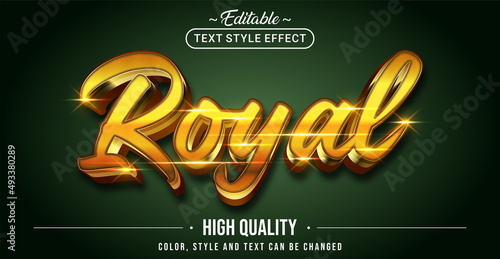 Editable text style effect - Royal text style theme.
