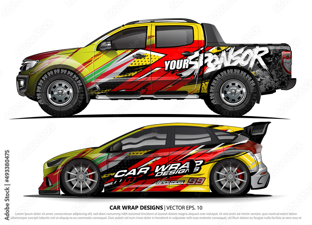 car livery Graphic vector. abstract racing shape design for vehicle vinyl wrap background 
