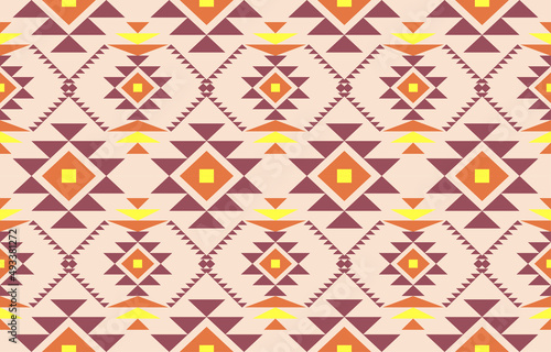 Navajo fabric seamless pattern geometric tribal ethnic traditional background,native American Design Elements, Design for carpet,wallpaper,clothing,rug,interior,Vector illustration embroidery.
