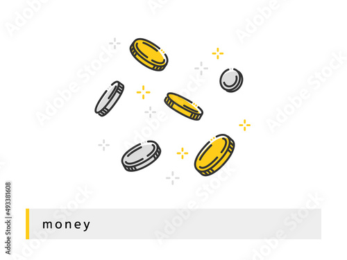 降ってくる金銀のコイン