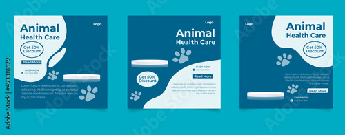 Pet store social media promotion instagram banner post design template
