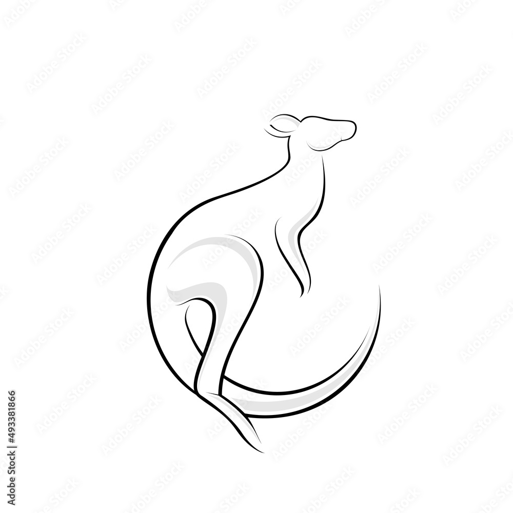 kangaroo animal logo design outline kangaroo animal logo design outline