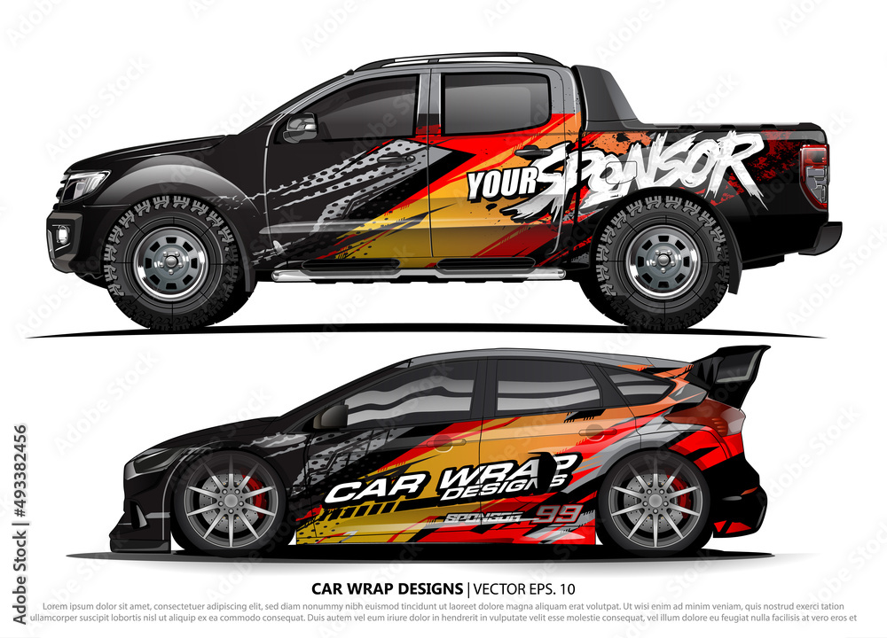 car livery Graphic vector. abstract racing shape design for vehicle vinyl wrap background
car livery Graphic vector. abstract racing shape design for vehicle vinyl wrap background
