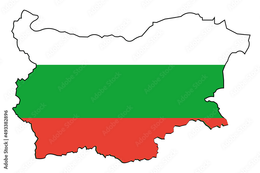 Fototapeta premium Country Bulgaria in colour of the national flag