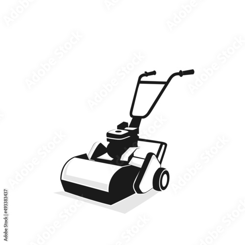 icon lawn mower logo design silhouette