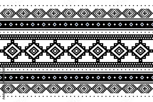 Geometric ethnic oriental seamless pattern traditional Design for background,carpet,wallpaper.clothing,wrapping,Batik fabric,Vector illustration.embroidery style - Sadu, sadou, sadow or sado