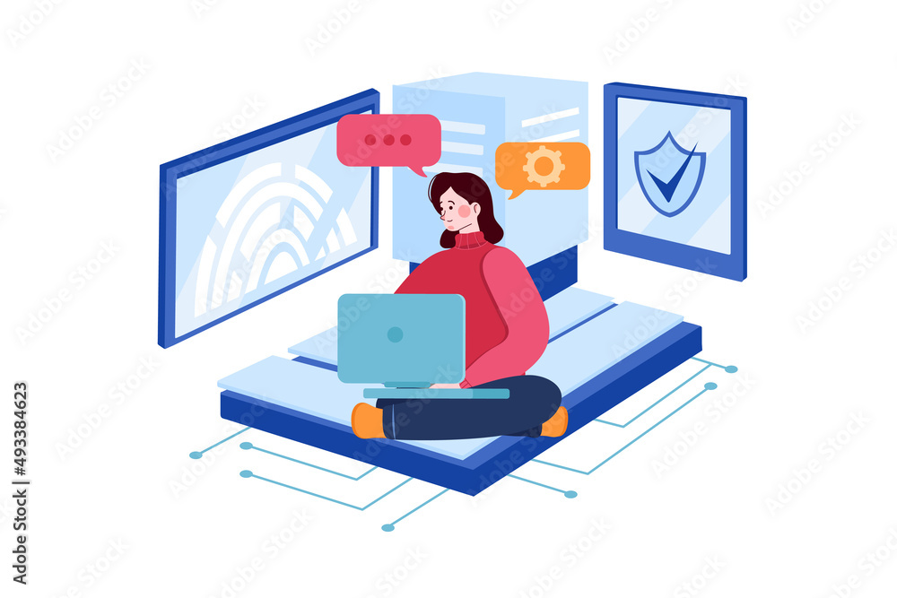 Developers working on virtual blockchain Developers working on virtual blockchain