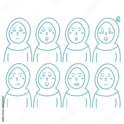 woman wearing hijab showing emotions
