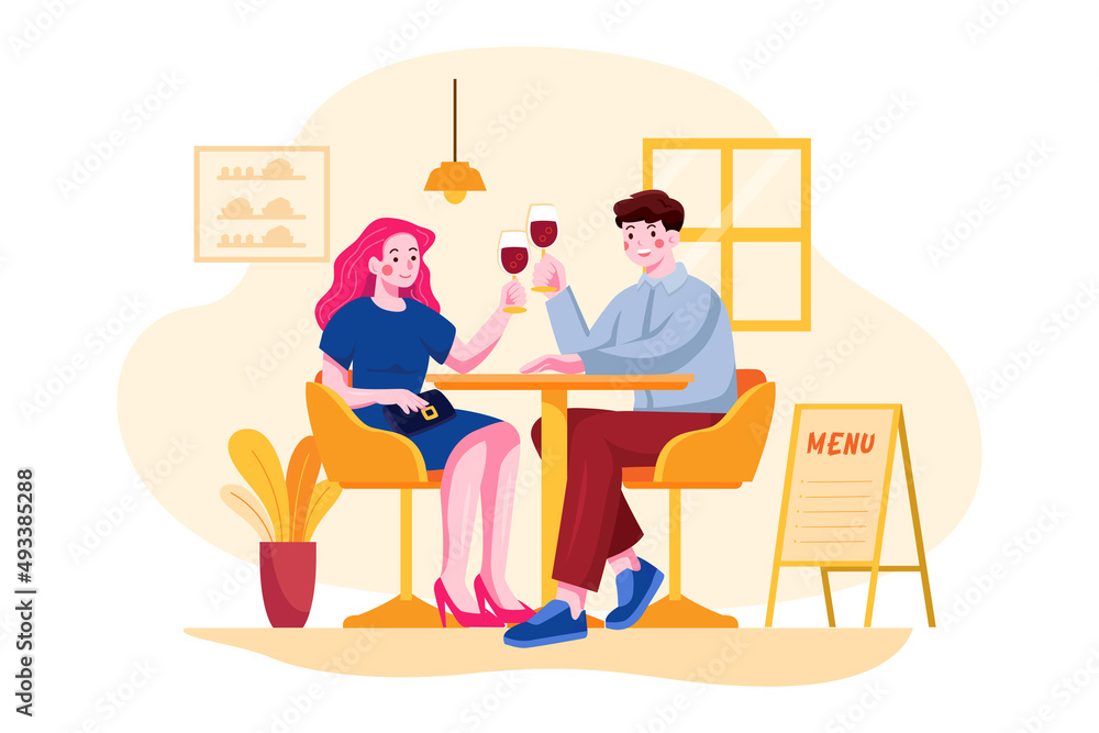 Romantic couple enjoying the celebrating anniversary Romantic couple enjoying the celebrating anniversary