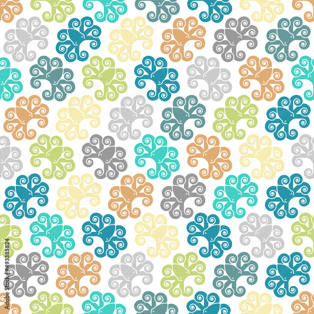 Octopus pattern seamless. poulpe background. devilfish ornament. Vector texture Octopus pattern seamless. poulpe background. devilfish ornament. Vector texture
