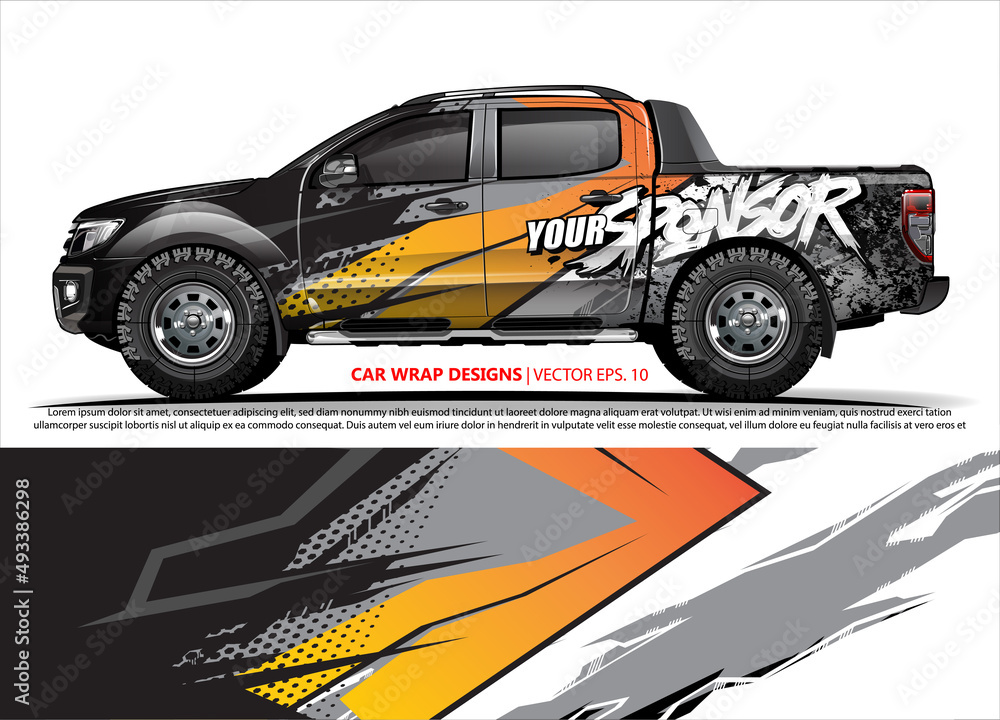 abstact graphic design for truck vinyl wrap 
