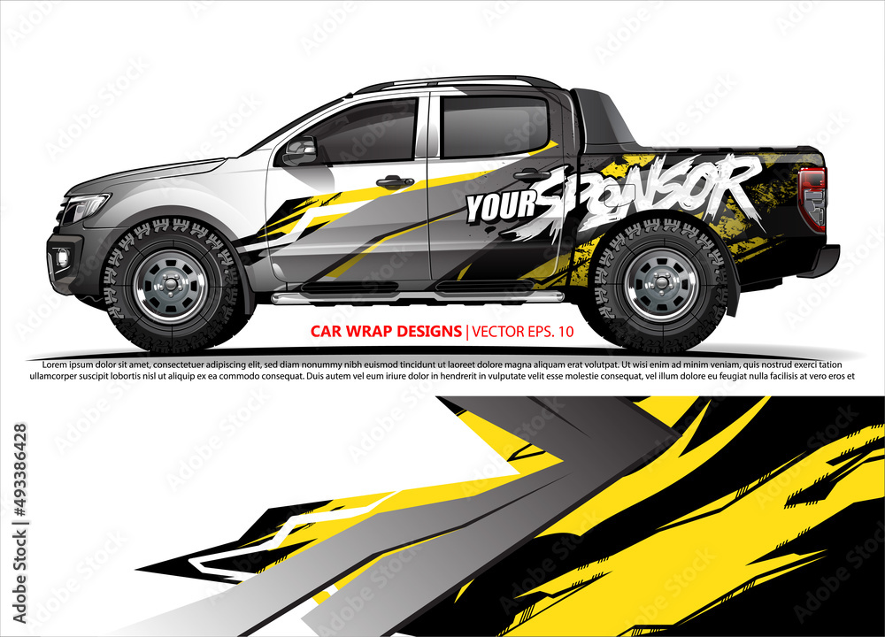 abstact graphic design for truck vinyl wrap 
