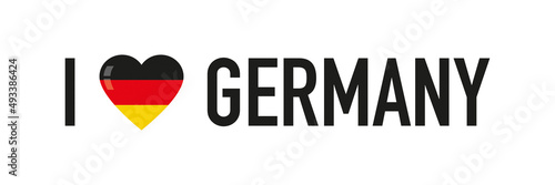 I love Germany - Flag design und text isolated on a white background