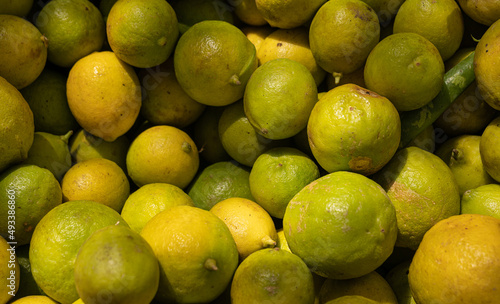 Fresh Limes background at the farmers market