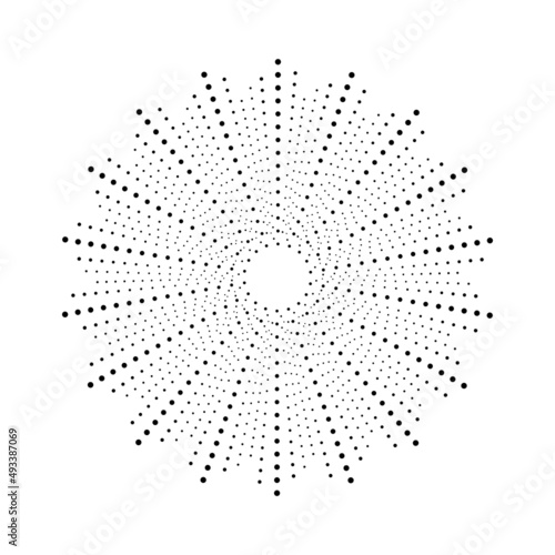 Radial halftone dots explosion background