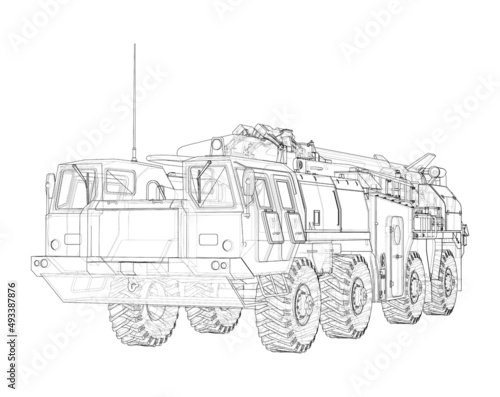 Fotografiet Army Rocket artillery system. Military concept