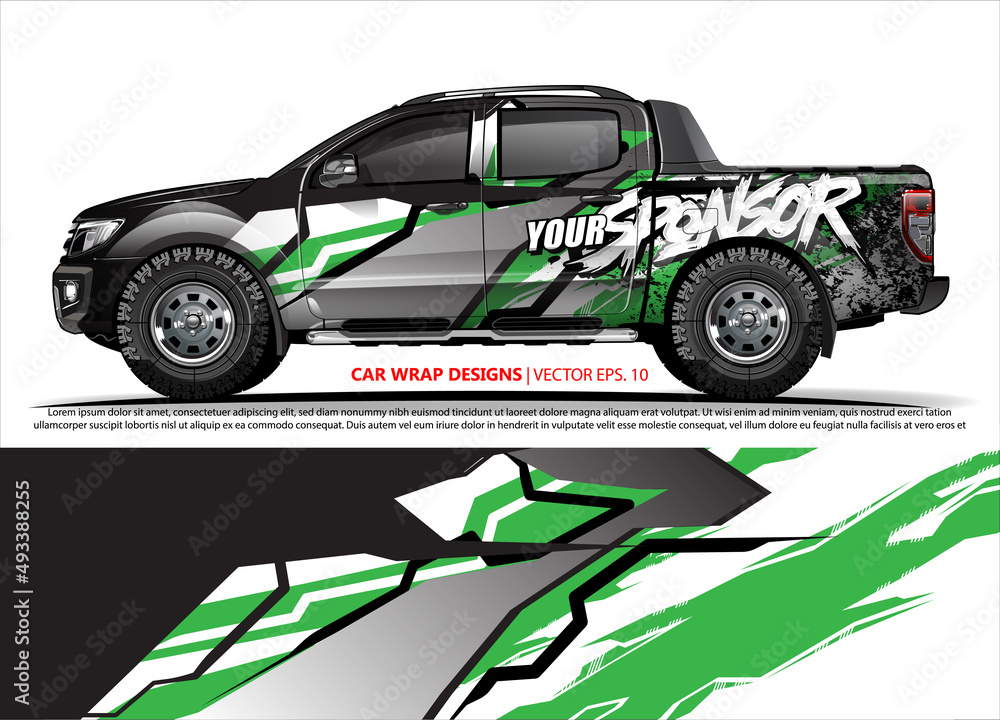 Race car wrap design vector for vehicle vinyl sticker and automotive decal livery
Race car wrap design vector for vehicle vinyl sticker and automotive decal livery
