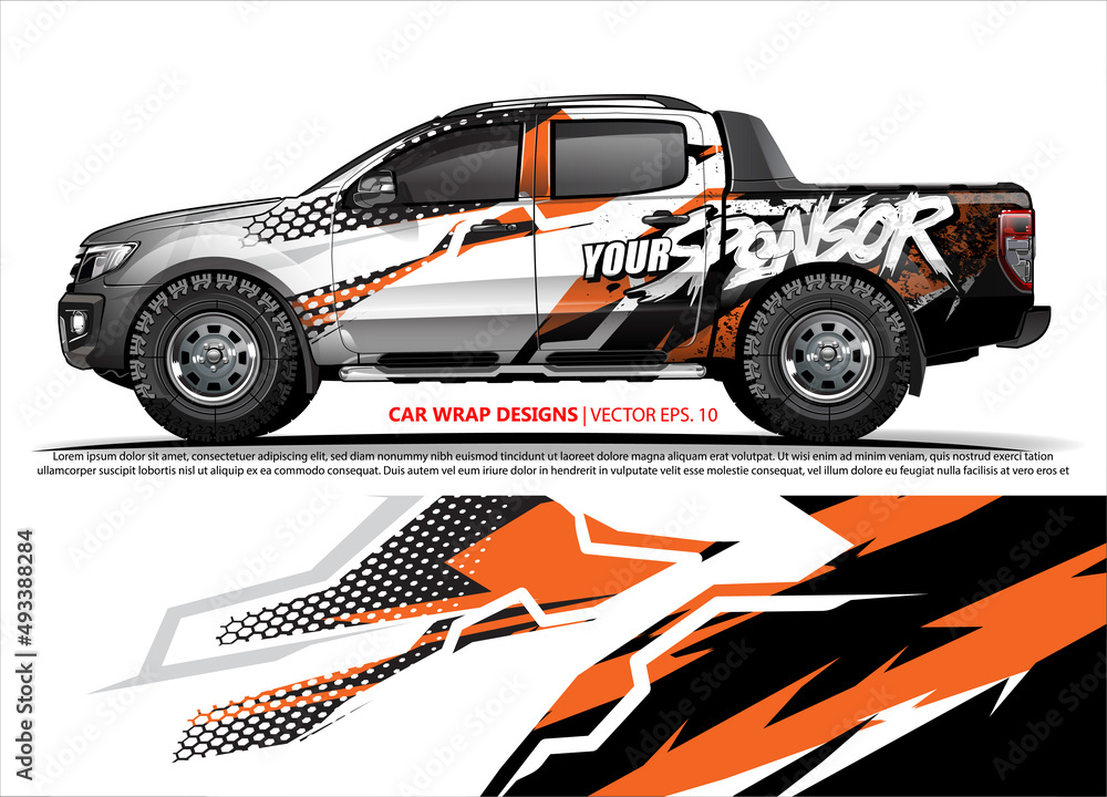 Race car wrap design vector for vehicle vinyl sticker and automotive decal livery
