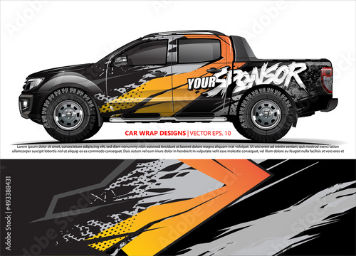 Race car wrap design vector for vehicle vinyl sticker and automotive decal livery
